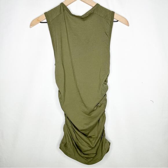 n:PHILANTHROPY Olive Green Sleeveless Ruched Dress NWT in Medium - Picture 5 of 5